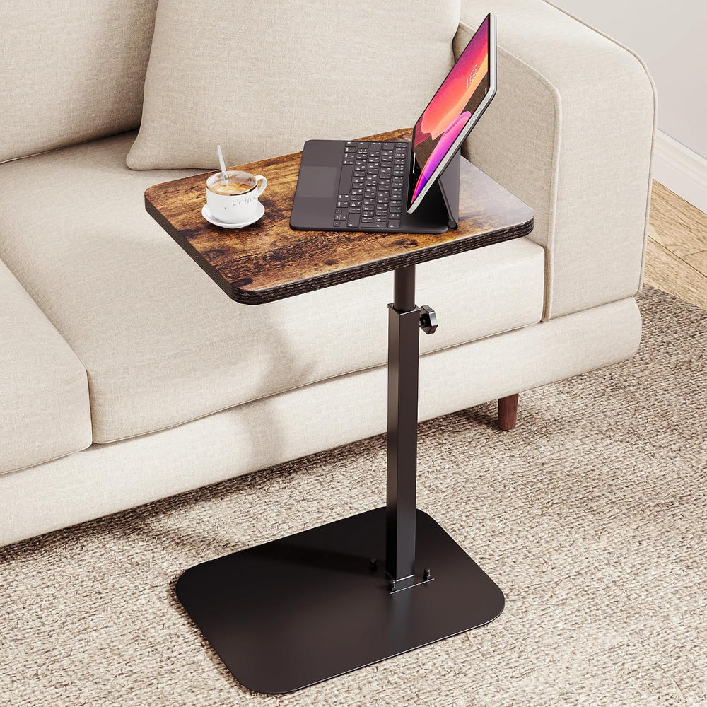 ELYKEN Adjustable Height TV Tray Table for Couch, 360° Swivel Side Table | C ...
