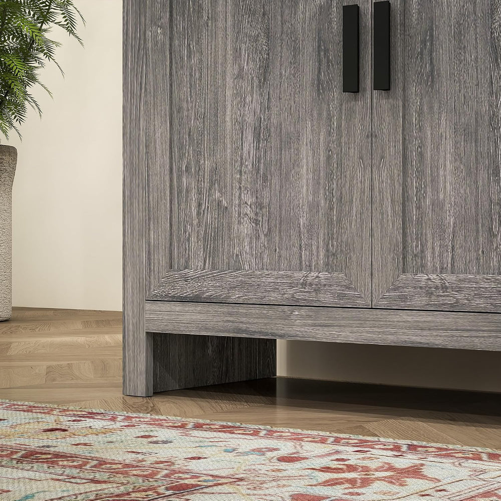 HOMCOM 64" Kitchen Pantry Cabinet, Freestanding Storage Cabinet with 4 D...