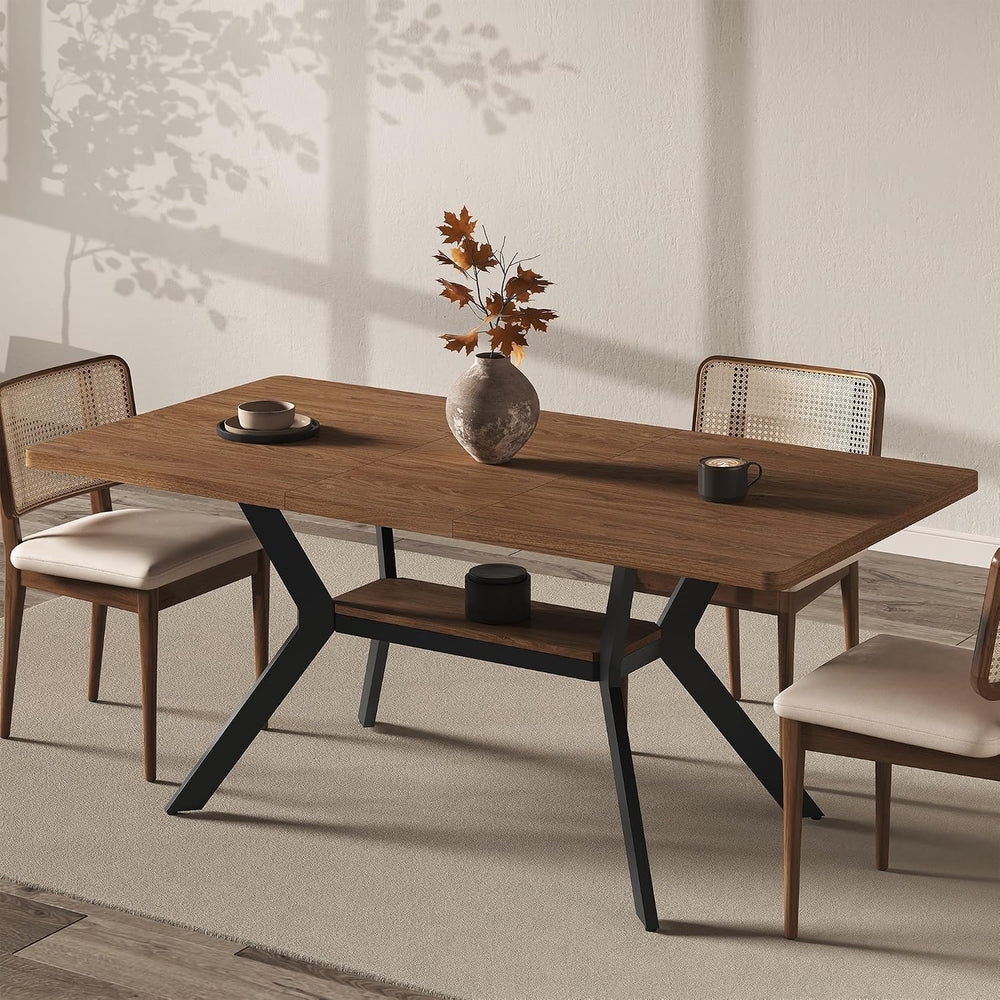 MECHYIN 55"-71" Extendable Dining Table for 4-8 with Built-in Flip ...