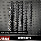 AMM 6-Piece Socket Organizer，3/8 inch Drive ABS Tools-Socket Holder，Heavy Duty Socket Racks，Premium Quality Socket Clip Rail Holder，The best tool trays in the garage