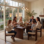 COLAMY 63 Inch Dining Room Table for 4 to 6, Modern Farmhouse Rectangular Kitchen Table with Easy-Care Melamine Surface, Stable Wooden Pedestal Dining Table, Multiple Color Options,Darkbrown
