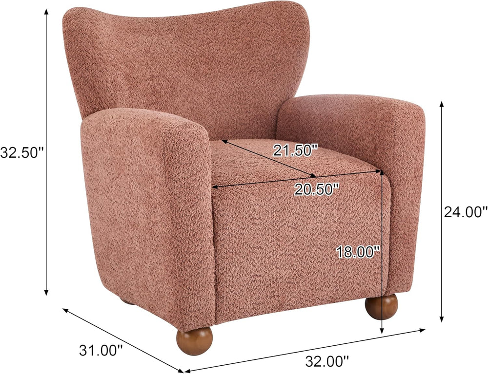 Christopher Knight Home Lindy Wingback Accent Chair, Upholstered Armchair wit...