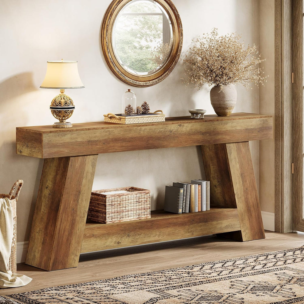 Tribesigns 70.9 Inch Long Console Tables, Farmhouse Entryway Table with Stora...