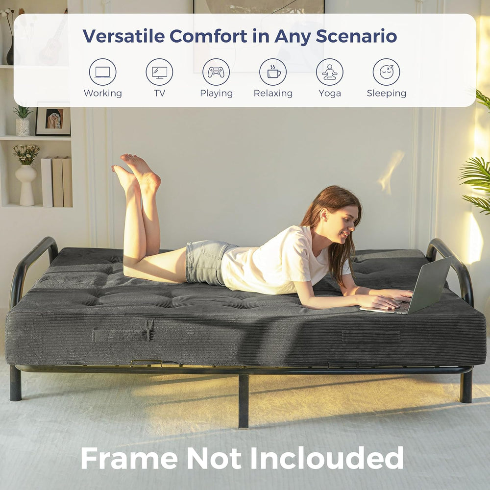 MAXYOYO Foldable Mattress, 8-Inch Tufted Futon Mattress with Handles | Tufted...
