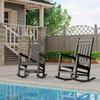 Outdoor HDPE Rocking Chairs, HDPE Oversized Patio Rocking Chairs, All Weather Resistant Porch Rocker, Heavy Duty Front Plastic Rockers for Outside