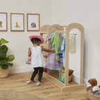 ECR4Kids Dress-Up Center with Mirror, Costume Organizer, Montessori Furniture, Natural
