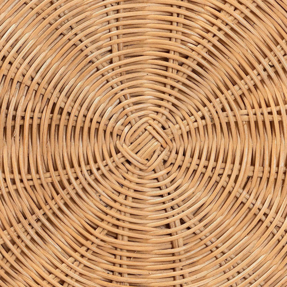 Bali & pari Caroline Round Natural Rattan End Table – Handwoven Wicker Dr...