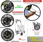 dbest Products Cruiser Cart Deluxe 2 Germ Guard Bundle Shopping Handle Grocery Rolling Folding Laundry Basket on Wheels Foldable Utility Trolley Compact Lightweight Collapsible