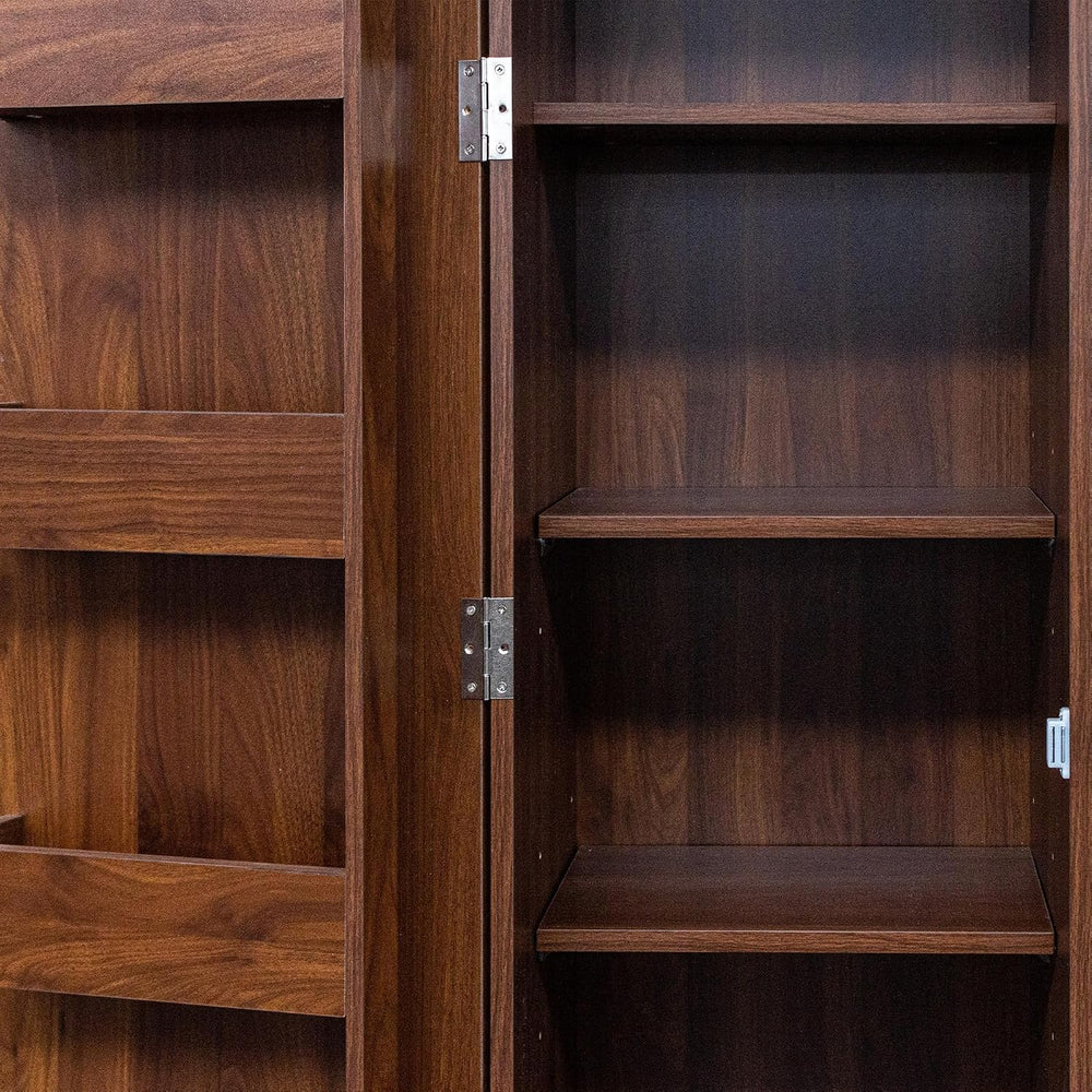 Kitchen Pantry Cabinet with 6 Shelves & 6 Side Racks, 2 Adjustable Shelve...