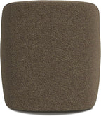 Upholstered 360° Barrel Back Swivel Chair | Accent Chairs for Living Room & Bedroom | Decorative Home Furniture, Brown Boucle