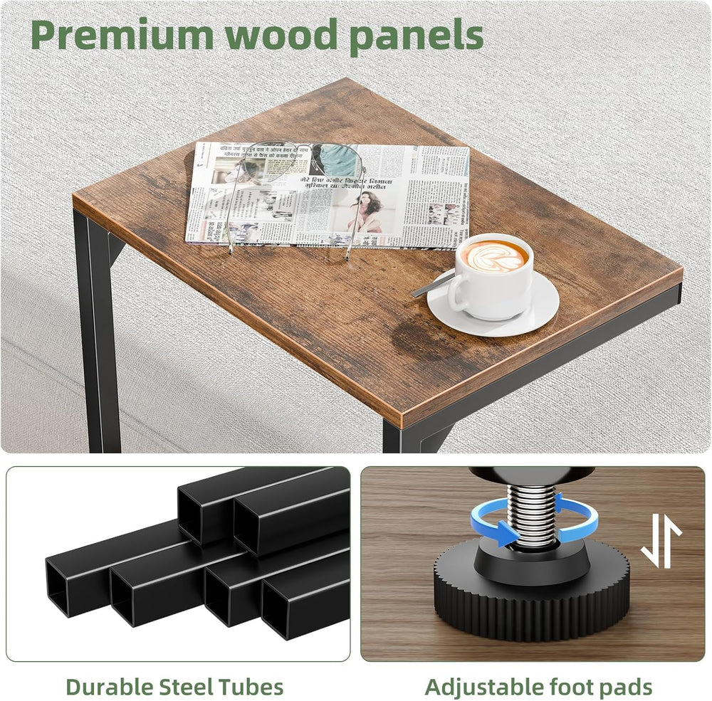 Simple Trending C Shaped End Table, Small Side Table, TV Trays for Couch, Sof...