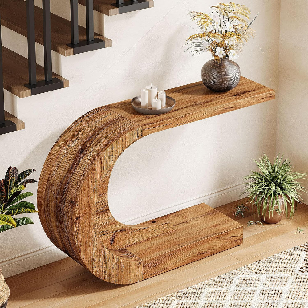 Tribesigns 43.3" Mid-Century Modern Console Table for Entryway, Wood C-S...