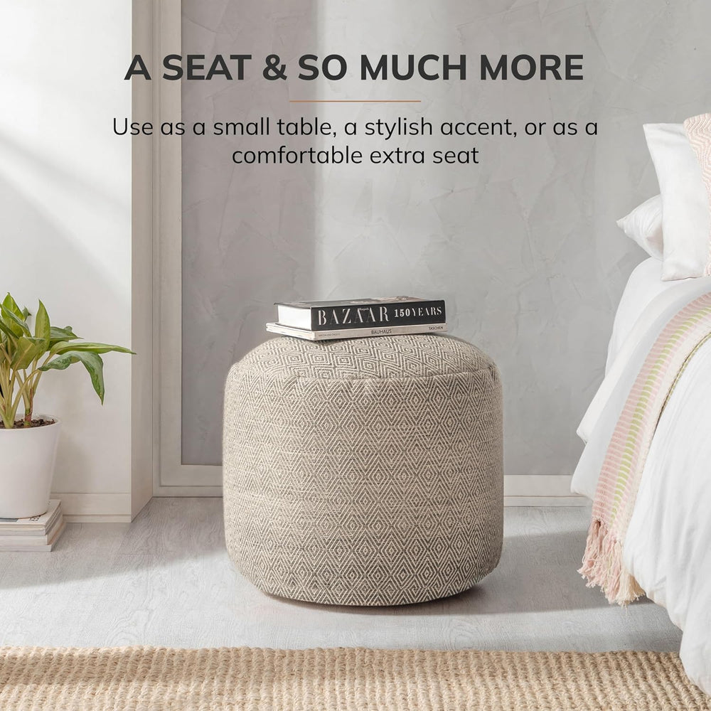 Anji Mountain 17" H x 22" W Handmade Pouf Ottoman for Living Room &...