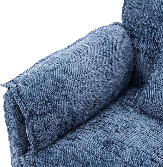 Ball & Cast Modular Sectional Sofa,L Shaped Couch with Movable Storage Ottoman,Chenille Upholstered Sofa W/USB Charging Port,Phone Holder and Side Pocket,for Living Room,Apartment,Navy,109"