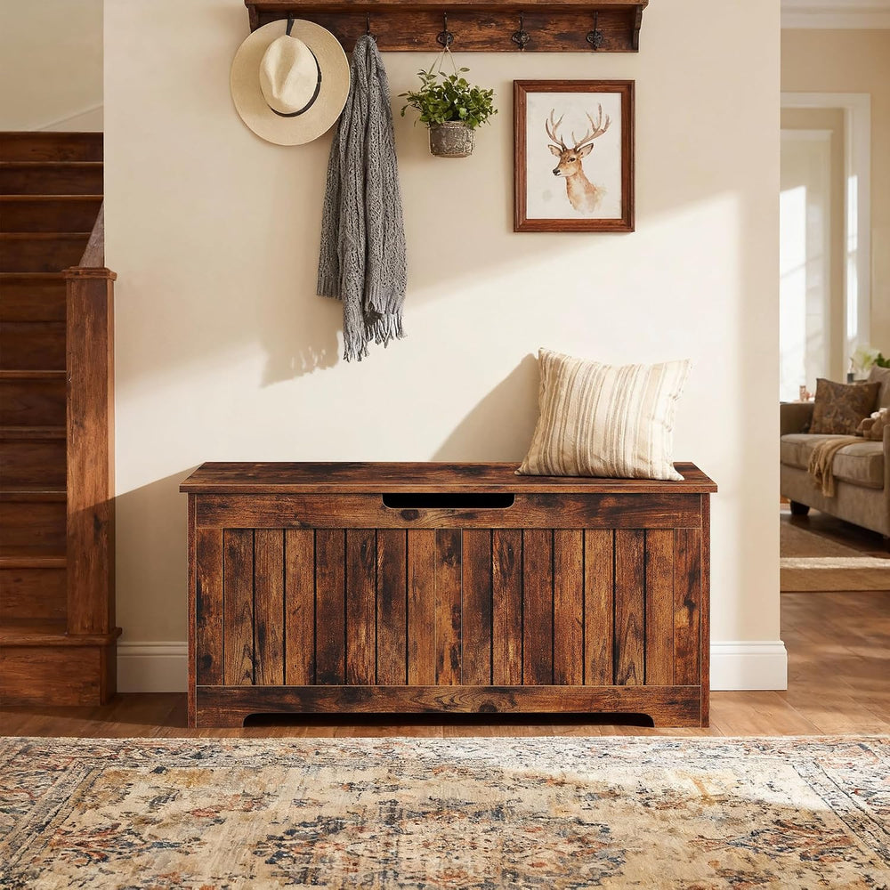 SUPER DEAL Storage Chest, 39 inches Chest Box Organizer with 2 Safety Hinges,...