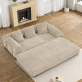 DAMAIFROM Convertible Sleeper Sofa Bed Floor Boneless Couch, Light Brown | 80" Corduroy Modular Compressed Futon Sofa Bed, Pull-Out Cloud Loveseat with Memory Foam Mattress for Living Room