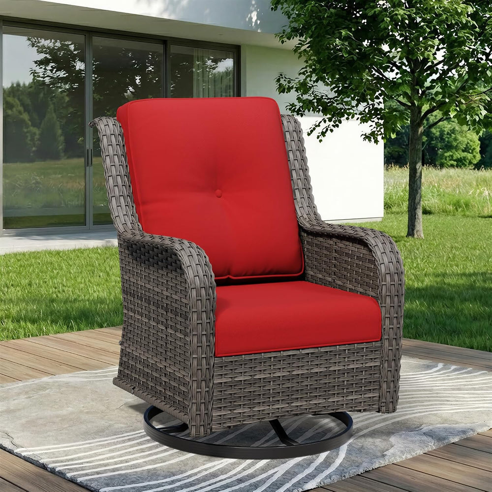 Outdoor Swivel Rocker Patio Chair - Outdoor Wicker Patio Furniture with Thick...