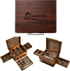 Shanik Wooden Jewelry Box for Women – Elegant Organizer with Ring Cushions, Pull-Out Drawers & Necklace/Earring Storage, Compact Gift for Jewelry Lovers