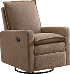 Oxford Baby Uptown Upholstered Glider Recliner Rocking Chair 360° Swivel for Nursery and Living Room - Teddy Brown