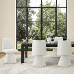 Swivel Dining Chairs Set of 4, Modern Upholstered Dining Chair Mid Century Kitchen Chairs with High Back, 360 Degree Rotating Vanity Chair for Dining Room, Bedroom, Farmhouse, Beige