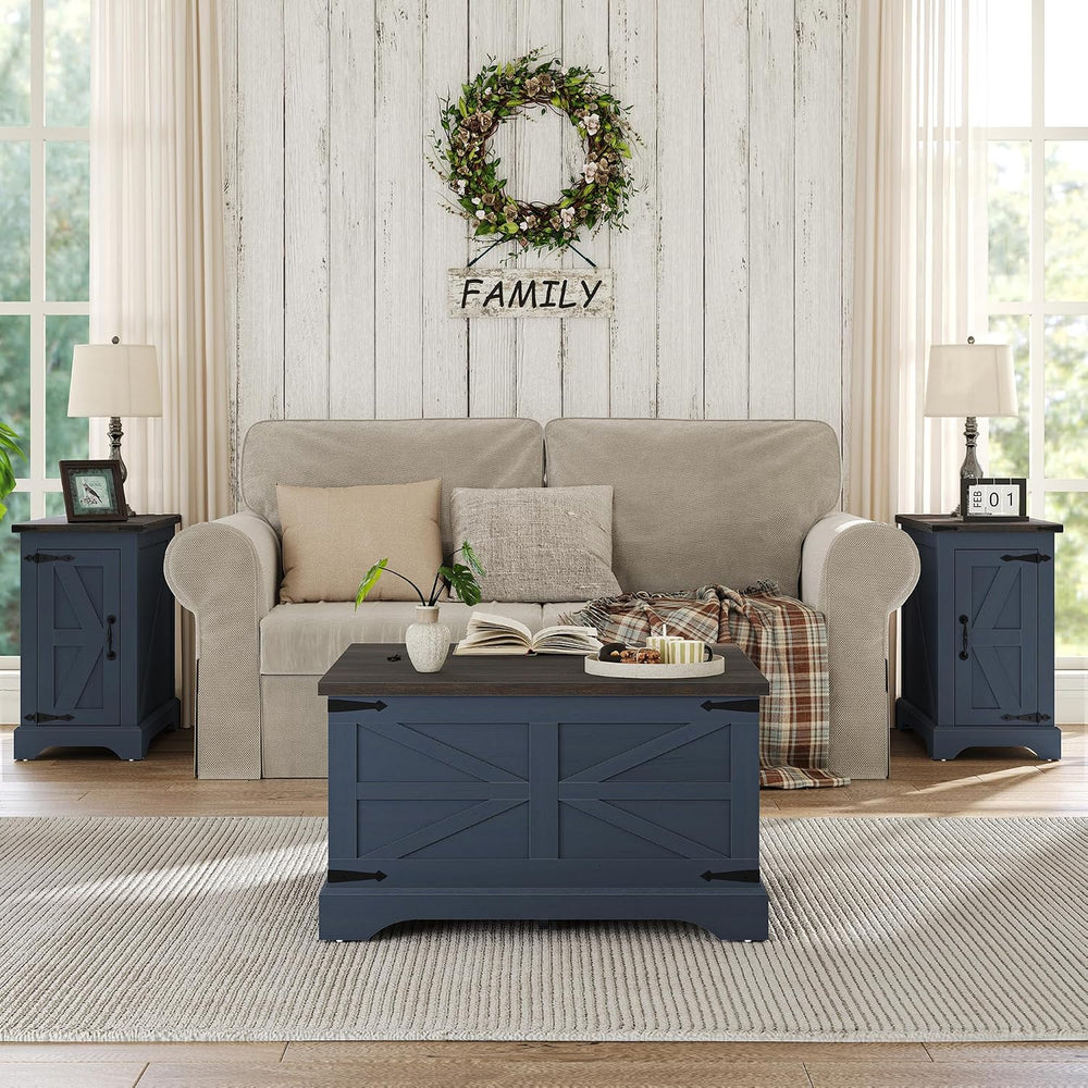 Furnideco Square Coffee Table with Storage Farmhouse Coffee Table with Liftin...