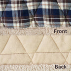 AZUMAYA Kotatsu Futon Comforter Square Shape W75 x D75 Inches, Polyester Fabric Material, Home and Living, Navy Checked Design KK-103BL, This Order Comes only Futon Comforter