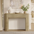 MECHYIN 47" Console Table, Fluted Sofa Table with Sturdy Construction, Small Curved Entryway Table for Entrance, Behind The Couch, Hallway, Living Room, Foyer