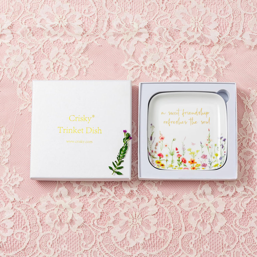 Jewelry Ring Dish for Women Christian Gifts Trinket Tray Inspirational Friendship Gifts for Friend Birthday Jewelry Tray for Her Sisters Besties Verse: Sweet Friendship –Proverbs 27:9