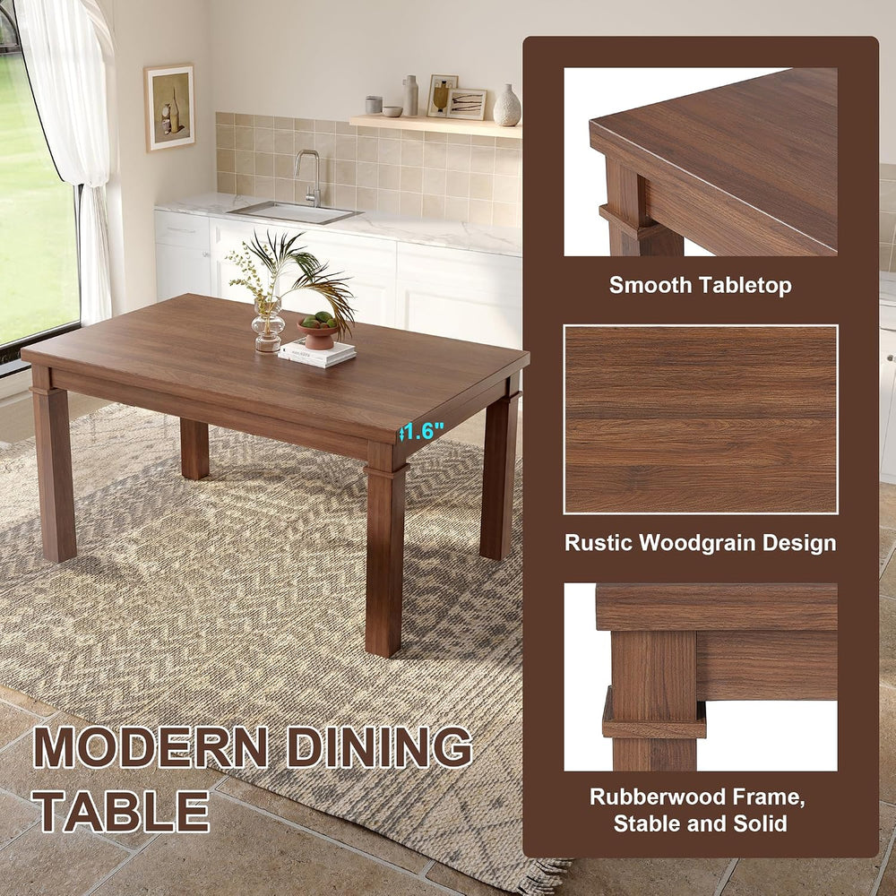 Ball & Cast Dining Table Set for 6 W/Bench & 4 Upholstered Chairs,6 P...