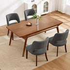 Dining Chairs Set of 4,Modern Dining Room Chairs with Thick Cushions,Upholstered Linen Fabric Kitchen Chairs for Kitchen Dining Room Darkgrey