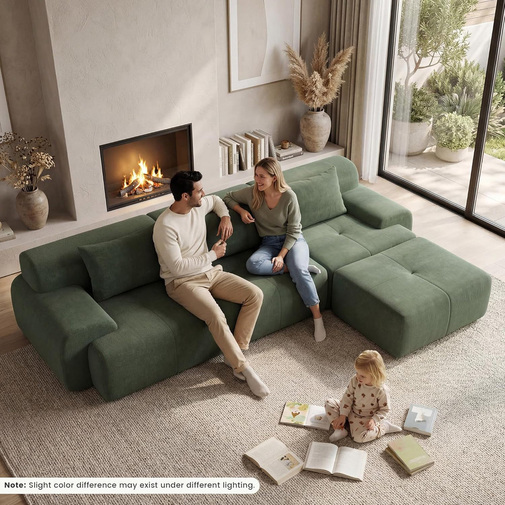 GRUSIGN 108'' Modular Sofa,Sectional Couch for Living Room | Tufted O...