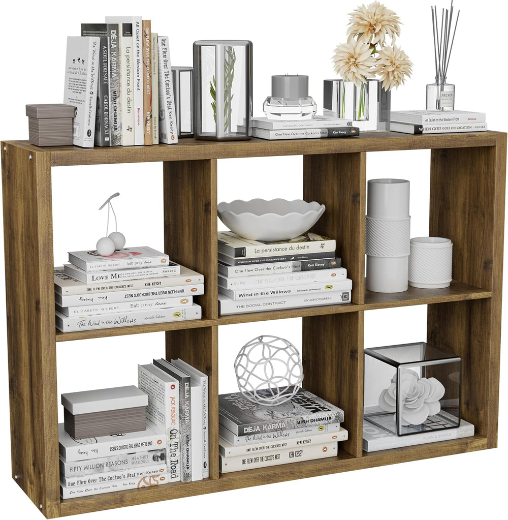 Cube Storage Organizer Bookcase, Decorative 11 inch Open Back Cubical Shelf w...
