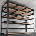 REIBII 6-Tier Garage Shelving, 84" H Storage Shelves Load 3300LB, Adjustable Metal Shelving, Large-Capacity Garage Shelves for Basement, Warehouse, 48.2" W X 84" H X 24" D, Black