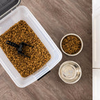 IRIS USA Dog Food Storage Container 58 lbs, Attachable Wheels, & Included Scoop, for Dog Cat Birds and other Pets, Food Storage Bin, Keep Fresh, Easy Mobility, BPA Free - Made in the USA, Dark Gray