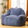 Giant Bean Bag Chair, Faux Fur Bean Bag Chairs for Adults, Fluffy and Comfy Bean Bag with Filler, Big Bean Bag Sofa Chair for Reading, Gaming, Stuffed High-Density Foam (Grey)