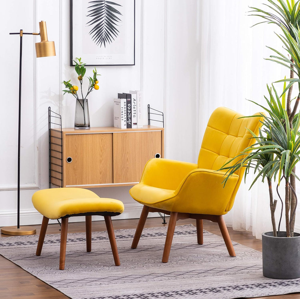 Roundhill Furniture Leiria Contemporary Silky Velvet Tufted Accent Chair with...