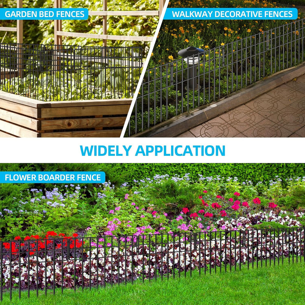 25 Panels Garden Fencing Animal Barrier, 17in (H) X 27ft (L) Dog Dig Fence Ba...