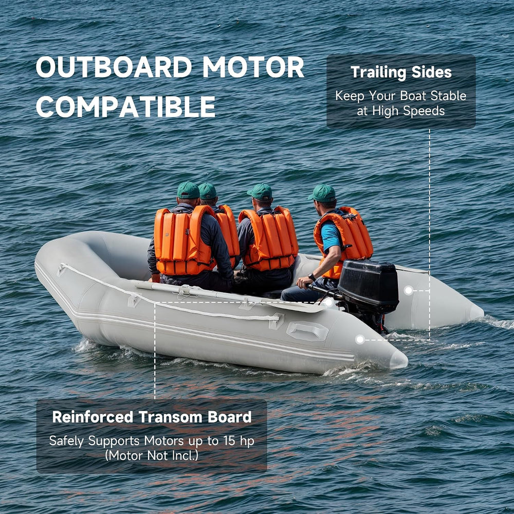 CO-Z 10ft Inflatable Dinghy Boat for 4 Adults, 990lb PVC Raft with Oars