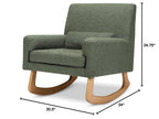 Nursery Works Sleepytime Rocker in Olive Boucle with Light Legs, Greenguard Gold and CertiPUR-US Certified