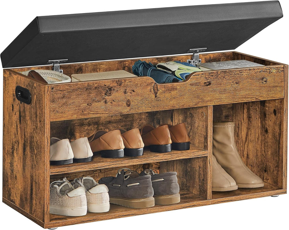 VASAGLE Storage Bench with Cushion, Shoe Bench,11.8 x 31.5 x 17.3 Inches | Pa...