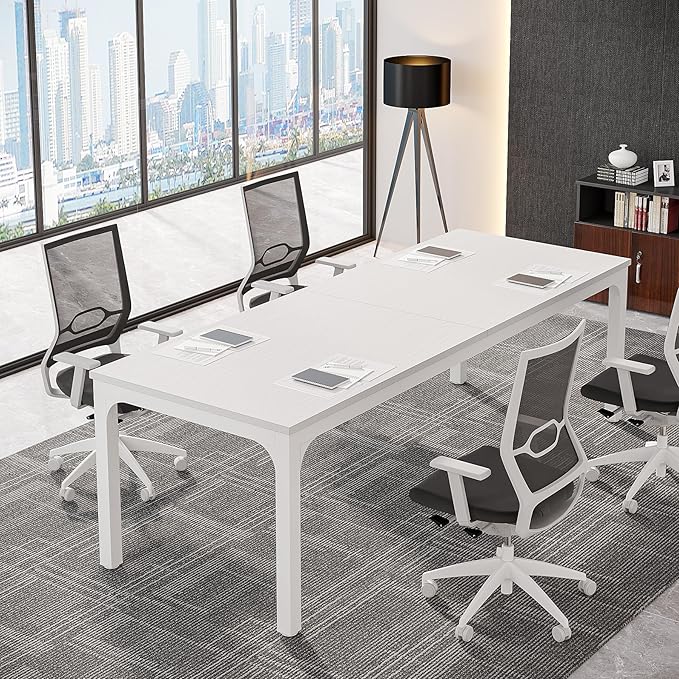 Tribesigns 6.5FT Conference Table, 78.7 Inche Rectangle Meeting Seminar Table, Large Business Tables for 6-8 People (Only Table)