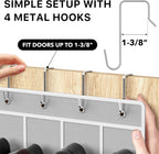 Simple Houseware 24 Pockets Clear Over the Door Shoe Organizer, Gray | 64" x 19", 4 Durable Metal Hooks, 4.3" x 9.5" Pocket Size, Multipurpose