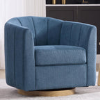 Swivel Barrel Chair Set of 2, 360 Degree Round Swivel Accent Chair for Living Room, Mid Century Modern Upholstered Accent Chair,Comfy Tufted Sofa Armchairs for Bedroom,Nursery,Chenille, Blue