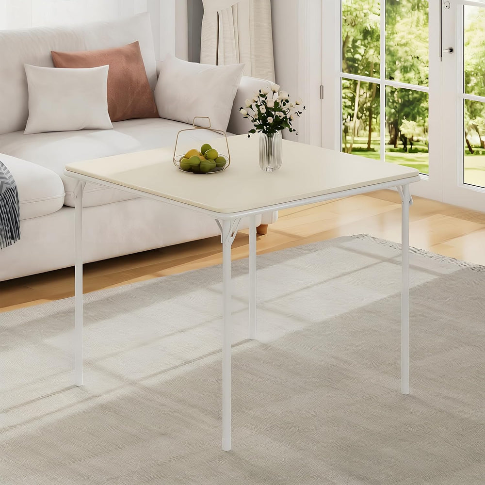 VECELO 34'' Folding Card Table Square with Soft Padded Tabletop, Port...