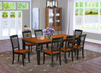 East West Furniture LGDA9-BCH-W 9 Piece Dining Room Furniture Set Includes a Rectangle Kitchen Table with Butterfly Leaf and 8 Dining Chairs, 42x84 Inch, Black & Cherry