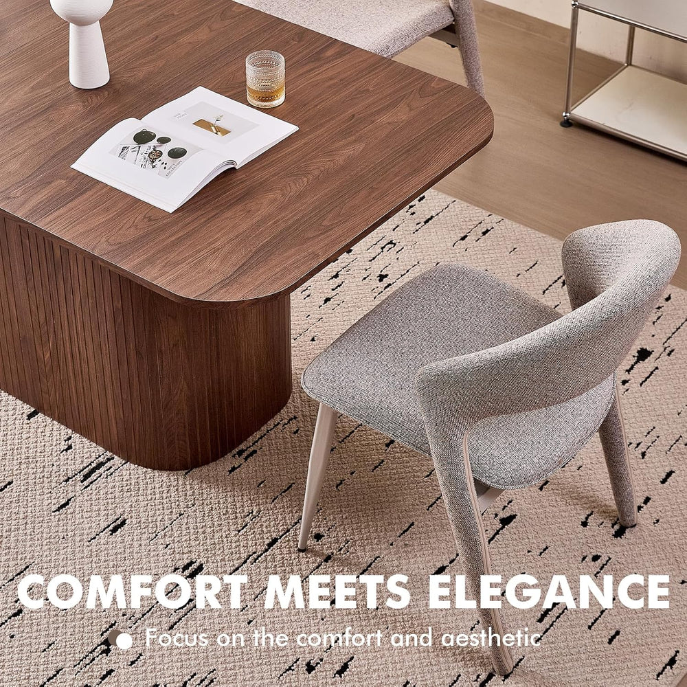63" Large Dining Table for 4 6, [Rounded Corners] [Grooved Pedestal Base...