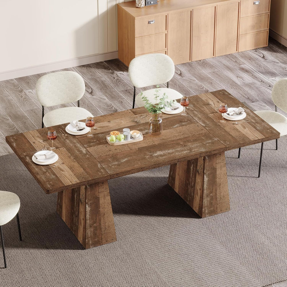 Tribesigns Dining Table for 4-6, 63-Inch Modern Kitchen Table with Sturdy Tap...