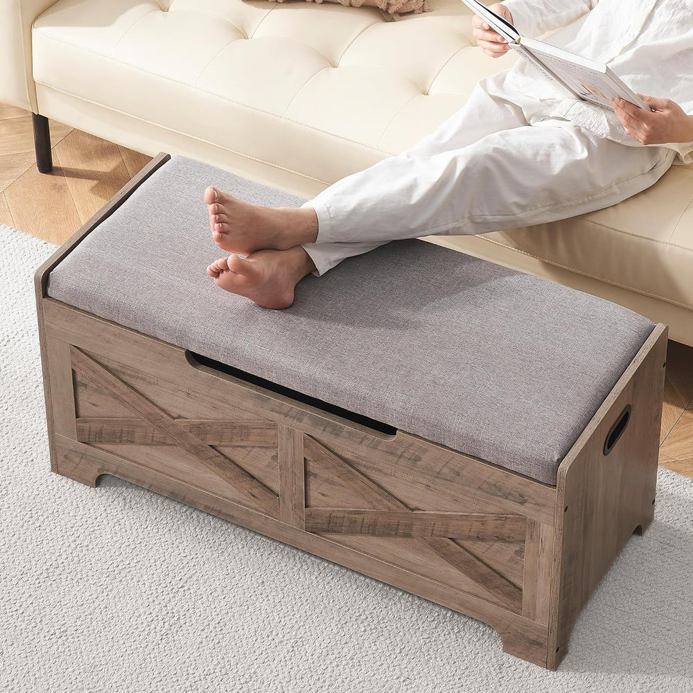 coucheta Storage Chest, Farmhouse Storage Trunk, Wooden Entryway Storage Benc...