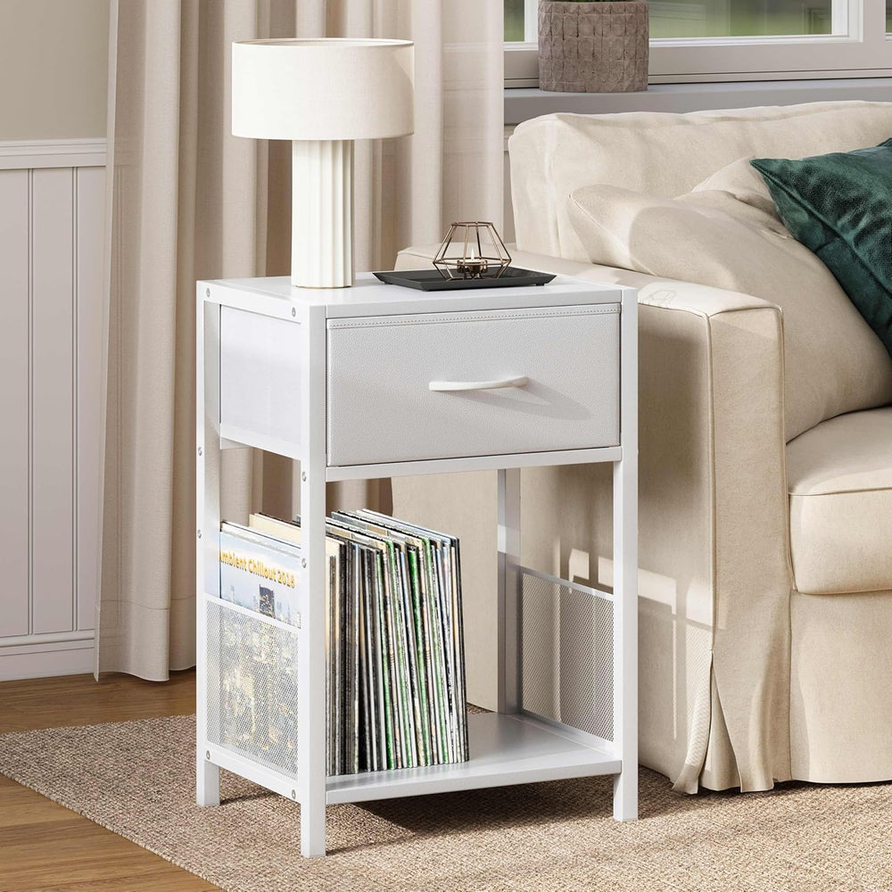 YAUKOMEL Nightstand Set of 2,End Table with Fabric Drawer,Side Table Set of 2...