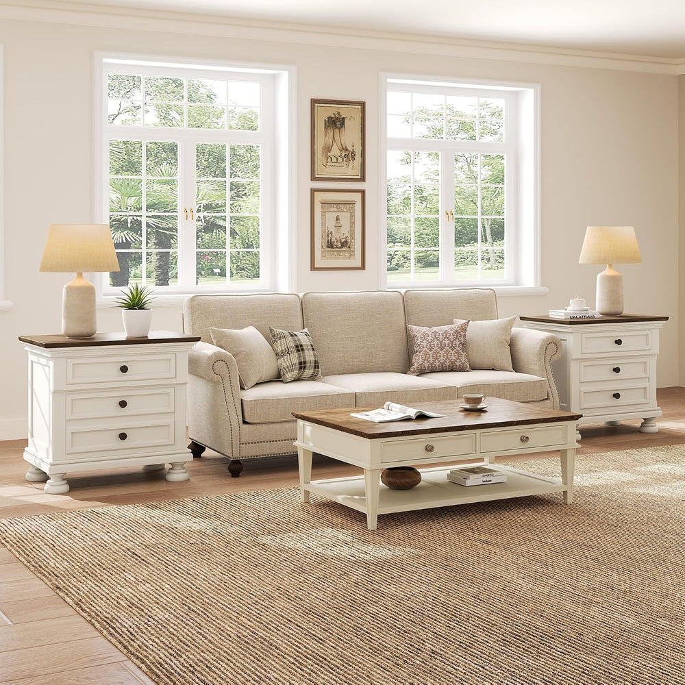 AMERLIFE Fully Assembled Nightstands Set of 2, Solid Wood End Tables | 26&quo...